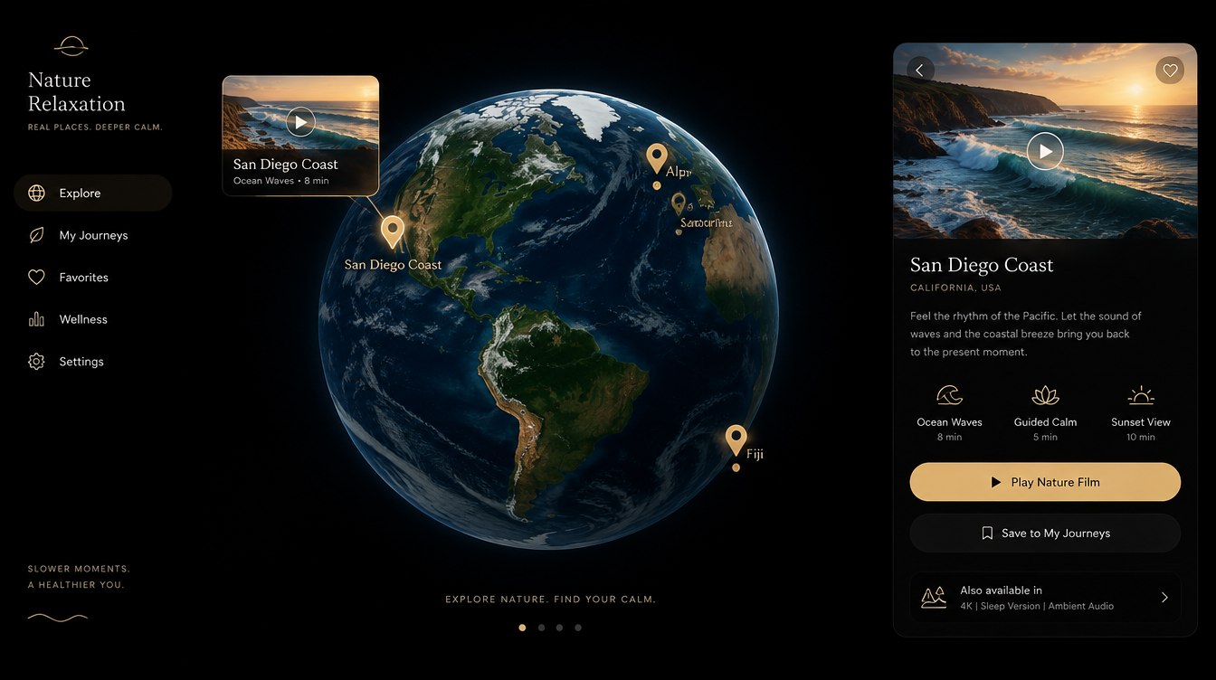 Nature Relaxation globe UI